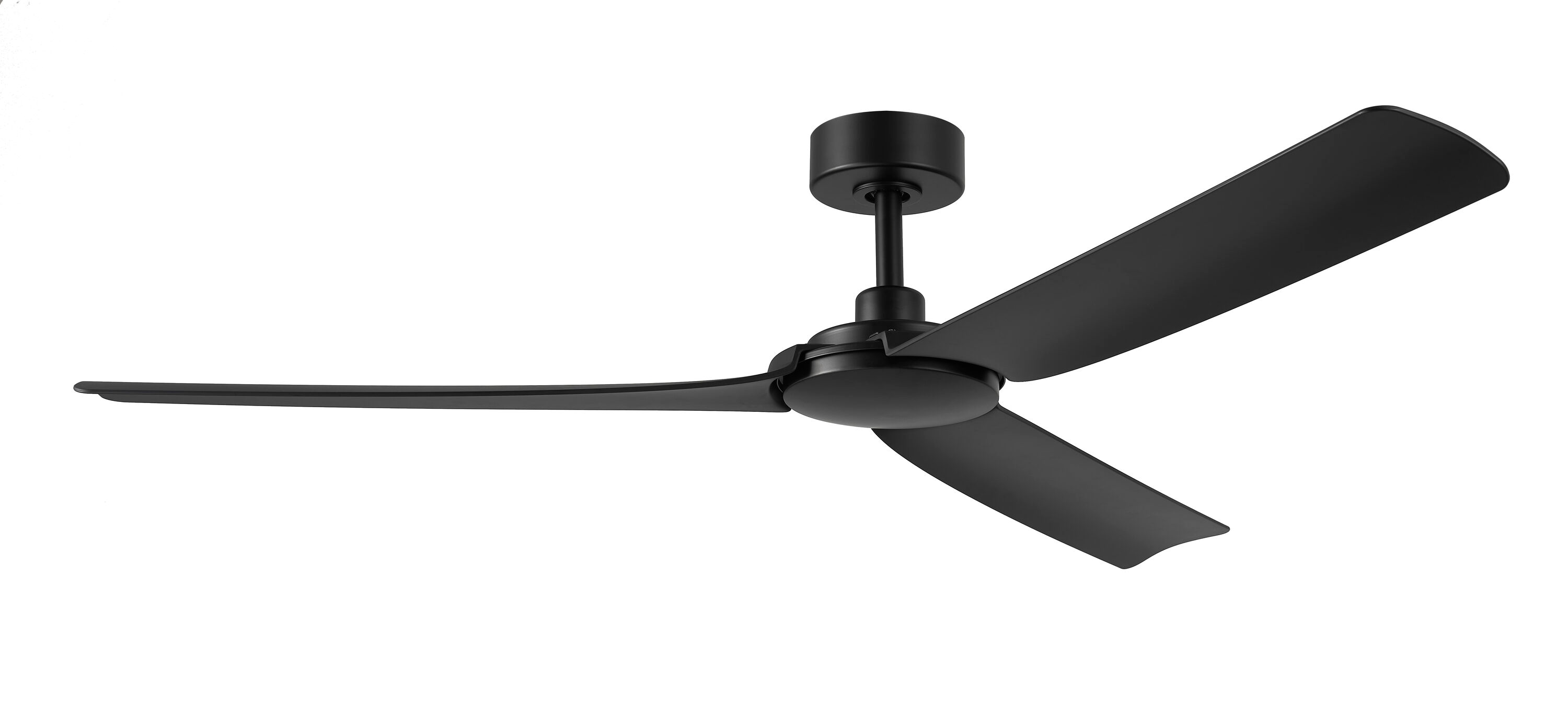 Lochwood 60-in Outdoor Matte Black with Matte Black Blades Ceiling Fan Without Light - Remote Included ( 3 -Blade ) - Image 3