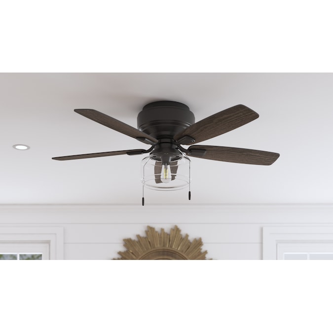 Harbor Breeze Kindleton 52-in Matte Black with Cocoa/Mocha Blades LED Indoor Flush Mount Ceiling Fan with Light (5-Blade) - Image 17