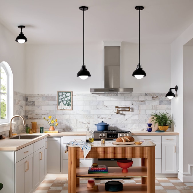 Kichler Niva 1-Light Black Semi mount light - Image 7