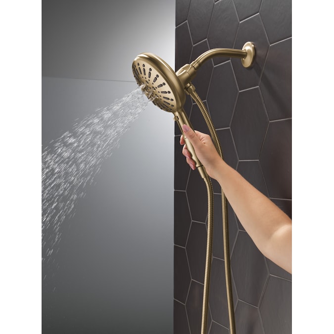 Delta SureDock Magnetic Lumicoat Champagne Bronze 6.19-in Round Handheld Shower Head 1.75-GPM (6.6-LPM) - Image 13