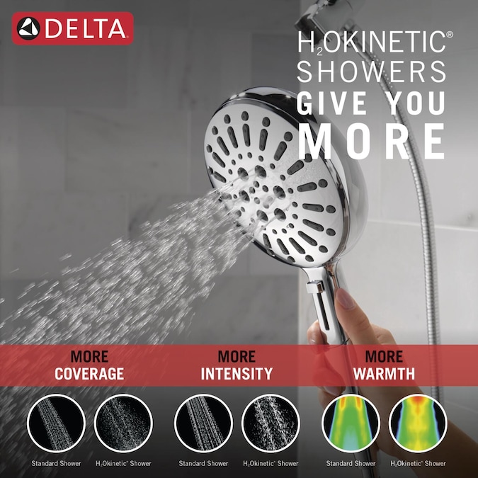 Delta SureDock Magnetic Lumicoat Chrome 6.19-in Round Handheld Shower Head 1.75-GPM (6.6-LPM) - Image 5