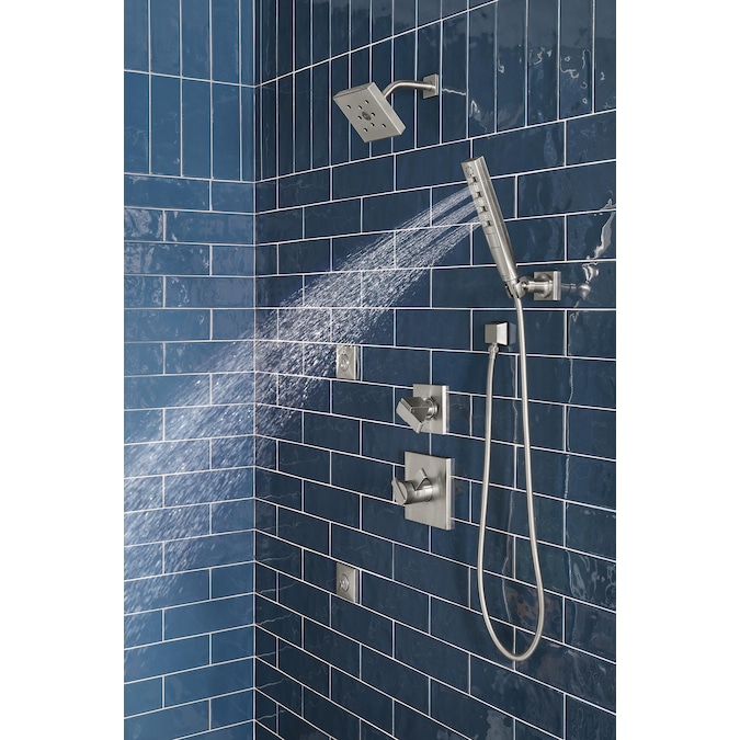 Delta Tetra Lumicoat Chrome 11.31-in Rectangle Handheld Shower Head 1.75-GPM (6.6-LPM) - Image 14