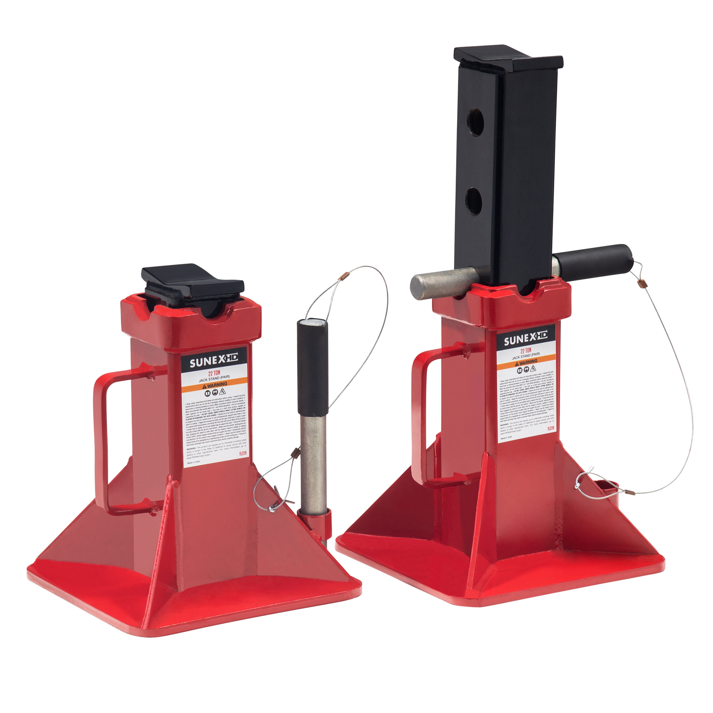 Red 22-Ton Steel Manual Jack stand