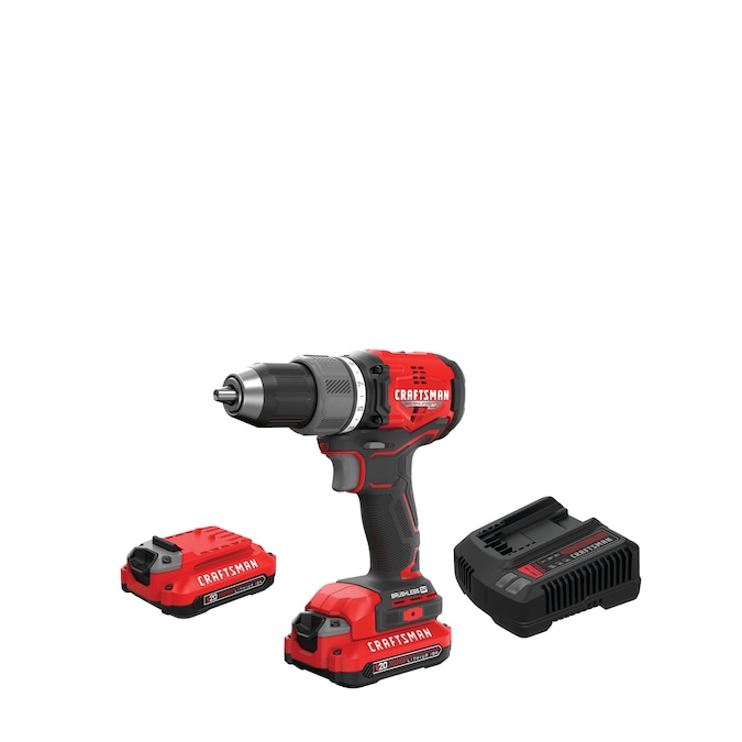 CRAFTSMAN V20 RP 20-volt Max 1/2-in Keyless Brushless Cordless Drill (2-Batteries Included, Charger Included and Soft Bag included)