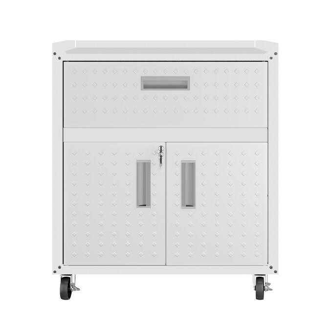Manhattan Comfort Fortress 30.3-in W x 31.5-in H x 18.2-in D Freestanding Steel Garage Cabinet in White