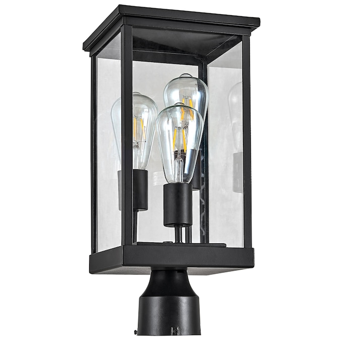 Design House Mayfield 17.75-in Black Modern/Contemporary Outdoor Light Post Lantern