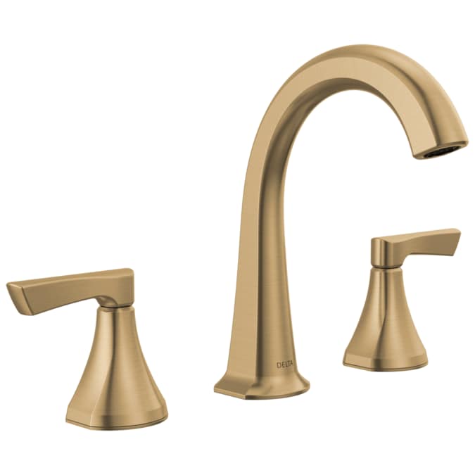 Delta Arcadia Champagne Bronze Widespread 2-Handle WaterSense Bathroom Sink Faucet with Drain