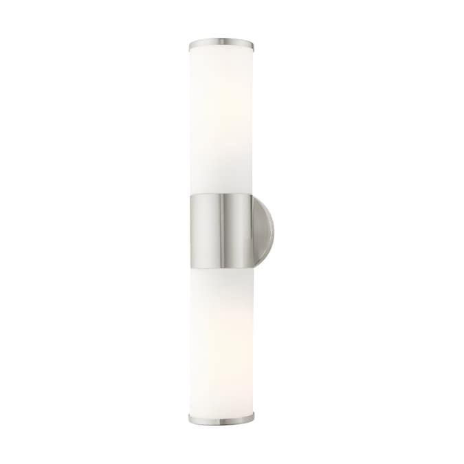 Livex Lighting Lindale 4.25-in 2-Light Brushed Nickel Modern/Contemporary Vanity Light