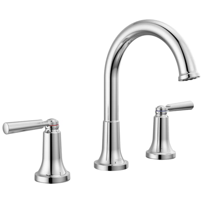 Delta Saylor Chrome Widespread 2-Handle WaterSense Bathroom Sink Faucet with Drain