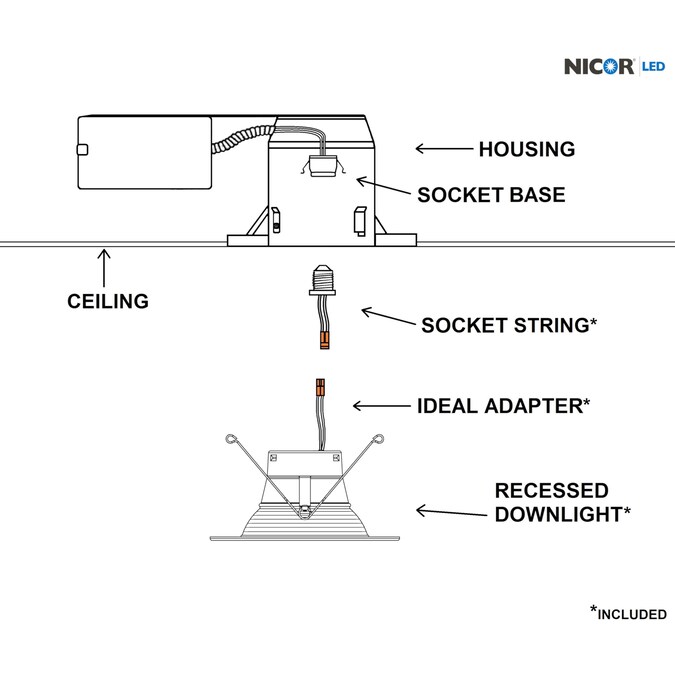 Nicor Lighting DLR56(v6) White Baffle 5-in or 6-in 934-Lumen Soft White Round Dimmable LED Canned Shower Recessed Downlight (12-Pack) - Image 11