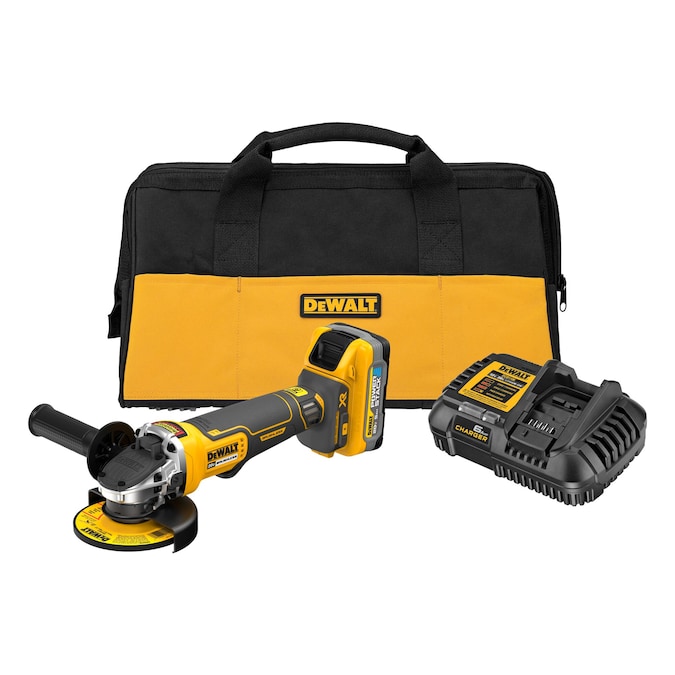 DEWALT XR 4.5-in 20-volt Max Paddle Switch Brushless Cordless Angle Grinder (Charger Included and 1-Battery)