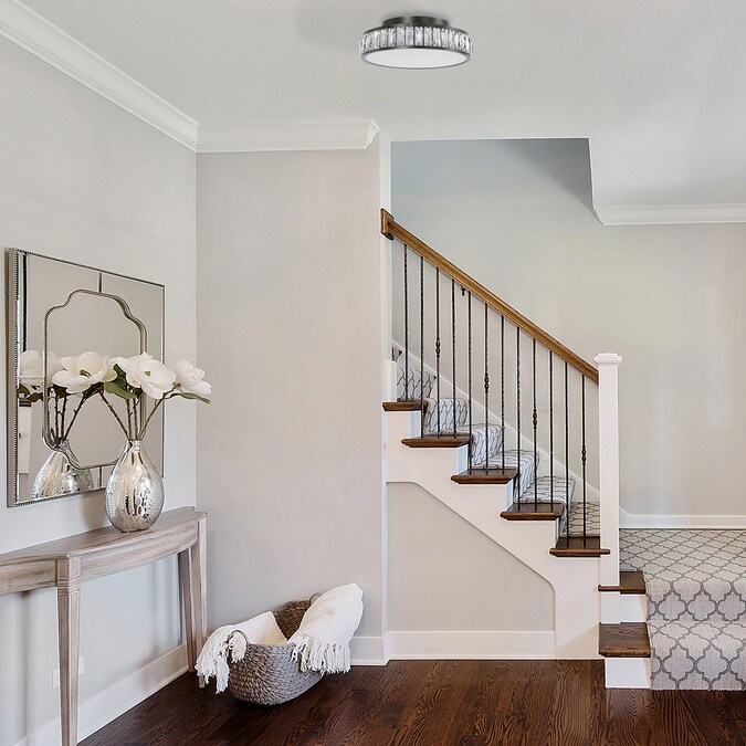 allen + roth Willow 1-Light 12.72-in Matte Bronze LED Flush Mount Light - Image 5