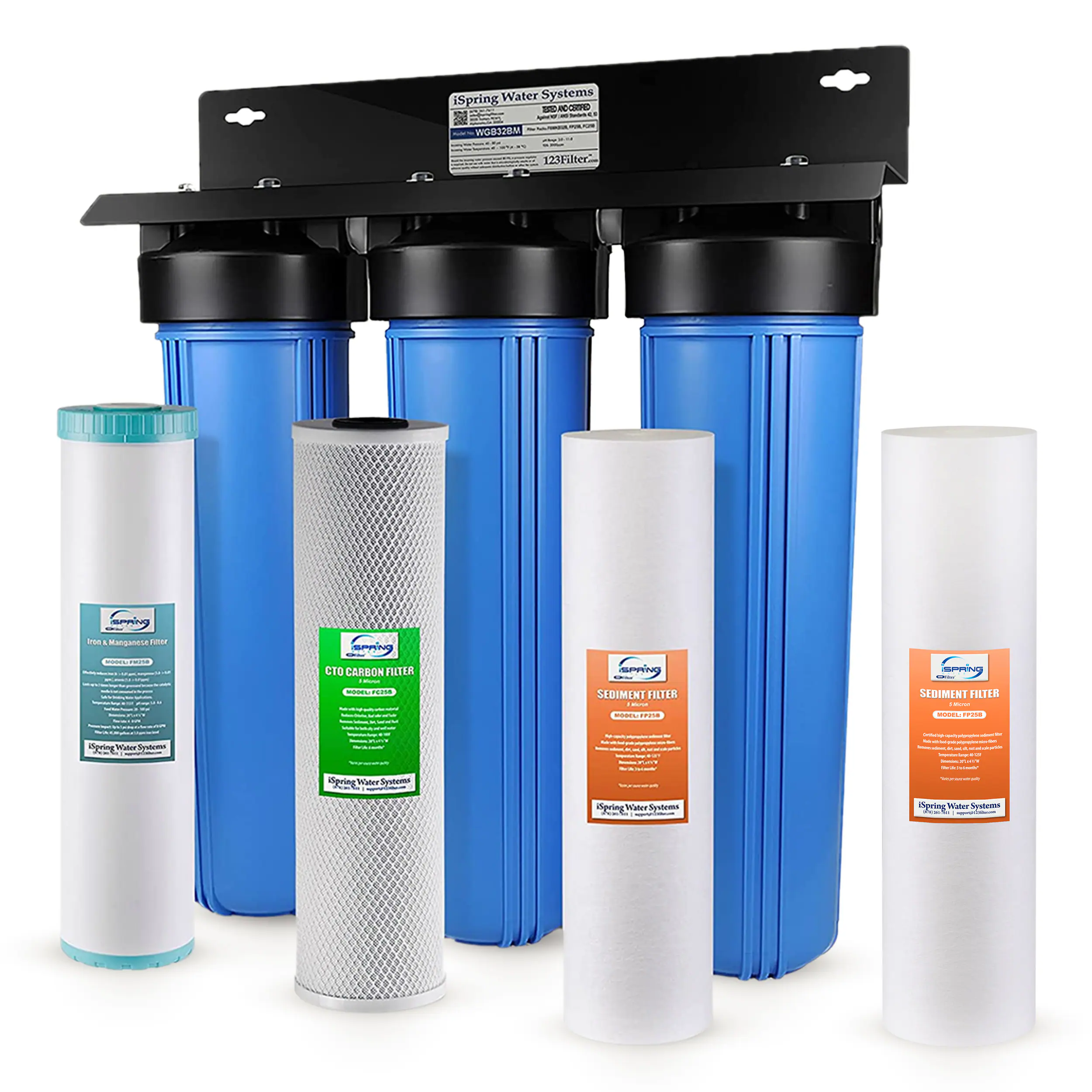 WGB32BM+FP25B Triple-stage 15-GPM Multi-method Soft water Whole House Water Filtration System