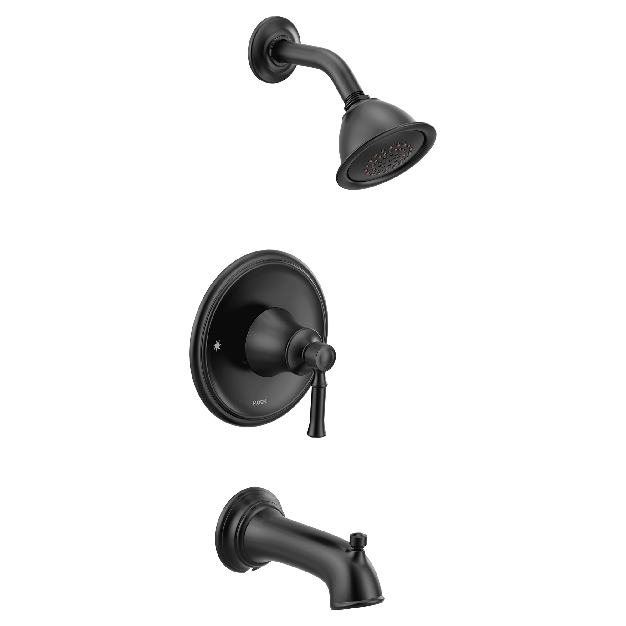 Matte Black 1-handle Single function 4-Inches Round Bathtub and shower Faucet (Valve Not Included)
