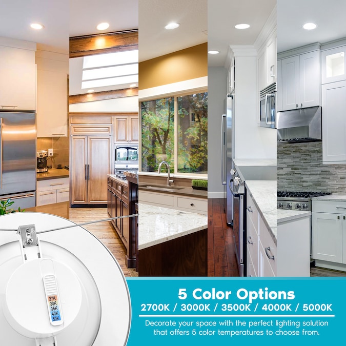 Luxrite White 5-in or 6-in 1100-Lumen Switchable Round Dimmable LED Canned Shower Recessed Downlight (16-Pack) - Image 2