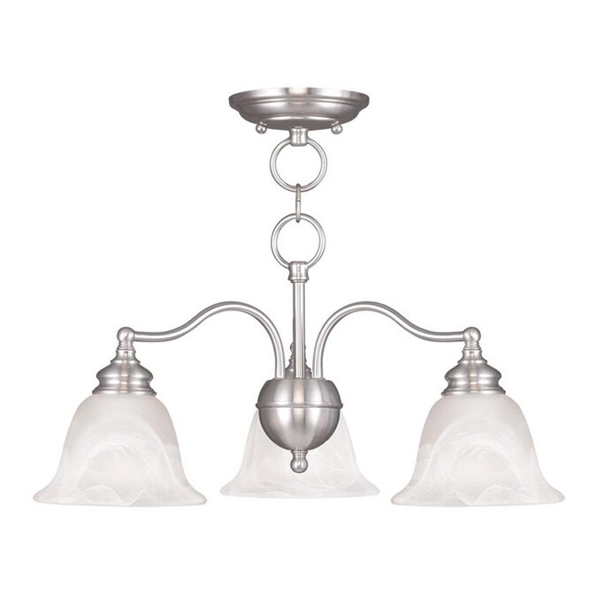 Livex Lighting Essex 3-Light Brushed Nickel Transitional Damp Rated Chandelier