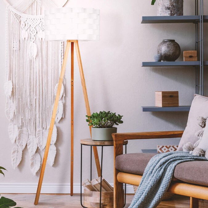 Brightech 60-in Natural Wood Tripod Floor Lamp