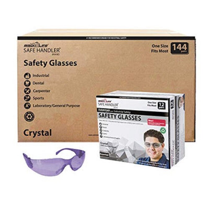 Safe Handler 144-Pack, Crystal Purple Polycarbonate Safety Glasses