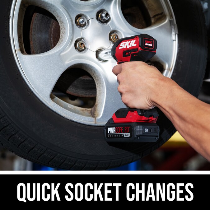 SKIL PWR CORE Compact Variable Speed Brushless 3/8-in Drive Cordless Impact Wrench (Battery Included) - Image 4