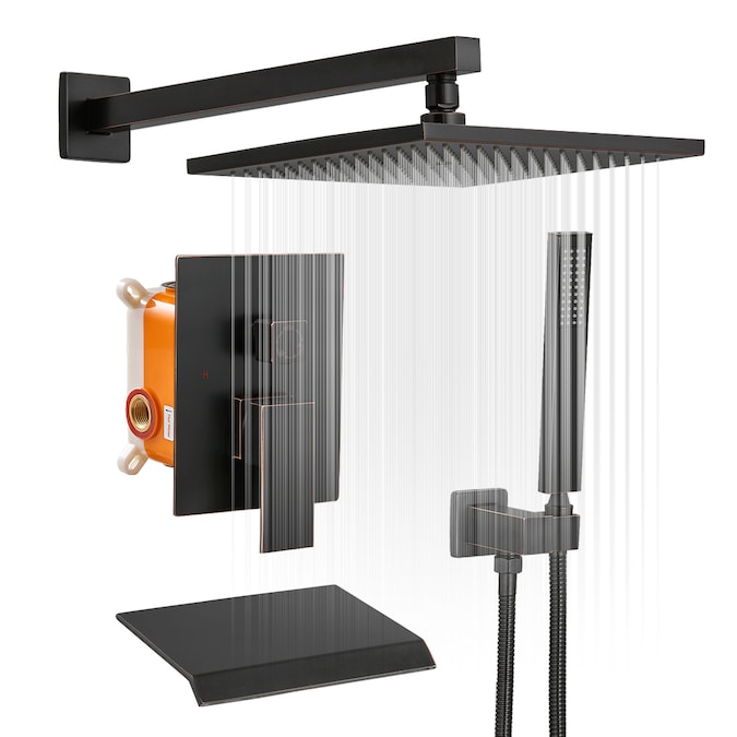 BWE A-95012 Shower Faucet Oil Rubbed Bronze 1-handle Multi-function Square Bathtub and Shower Faucet Valve Included