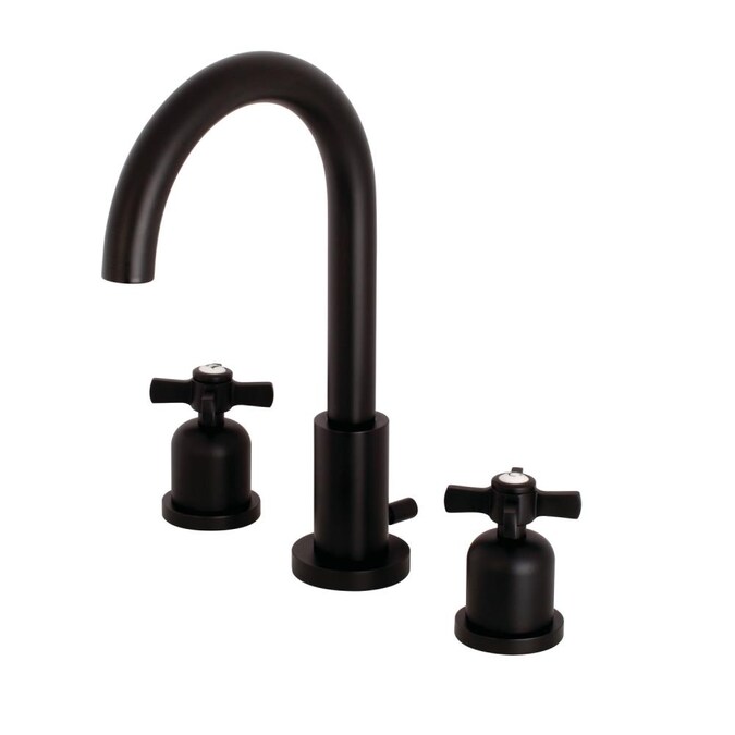 Kingston Brass Millennium Matte Black Widespread 2-Handle Bathroom Sink Faucet with Drain