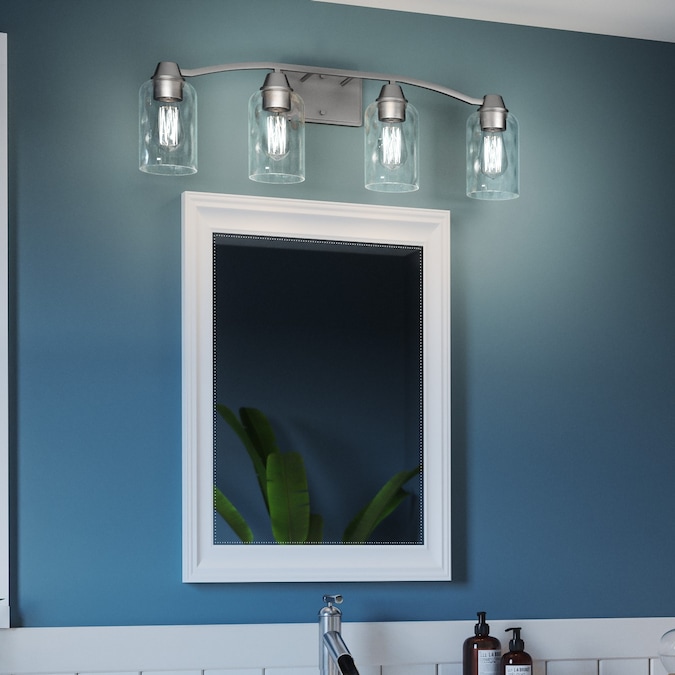 Quoizel Acacia 28-in 4-Light Brushed Nickel Transitional Vanity Light