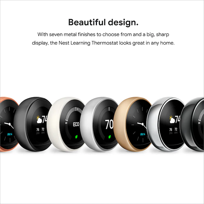 Google Nest Learning Smart Thermostat with WiFi Compatibility (3rd Generation) - Stainless Steel - Image 11