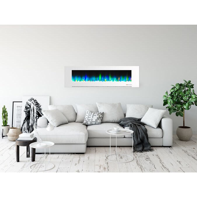 Cambridge 72-in W White Fan-forced Wall-mount Electric Fireplace with Remote Control Included - Image 15