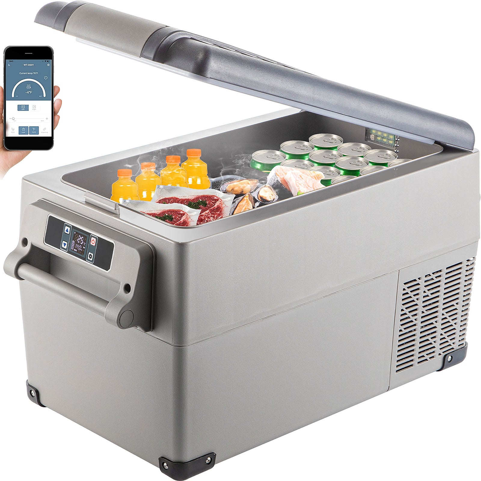 60 W APP Control Car Refrigerator 1.48-cu ft Garage Ready Frost-free Chest Freezer ( Travel Cooler )