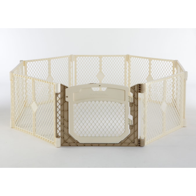 Toddleroo by North States 84-in x 26-in Ivory-linen Plastic Safety Play Yard with Gate