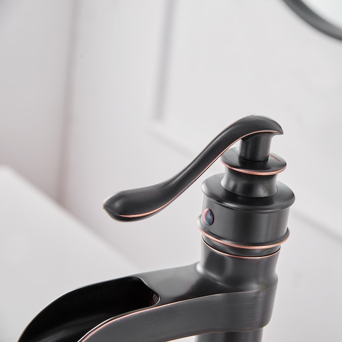 BWE Oil Rubbed Bronze Vessel 1-Handle WaterSense Waterfall Bathroom Sink Faucet with Drain - Image 7