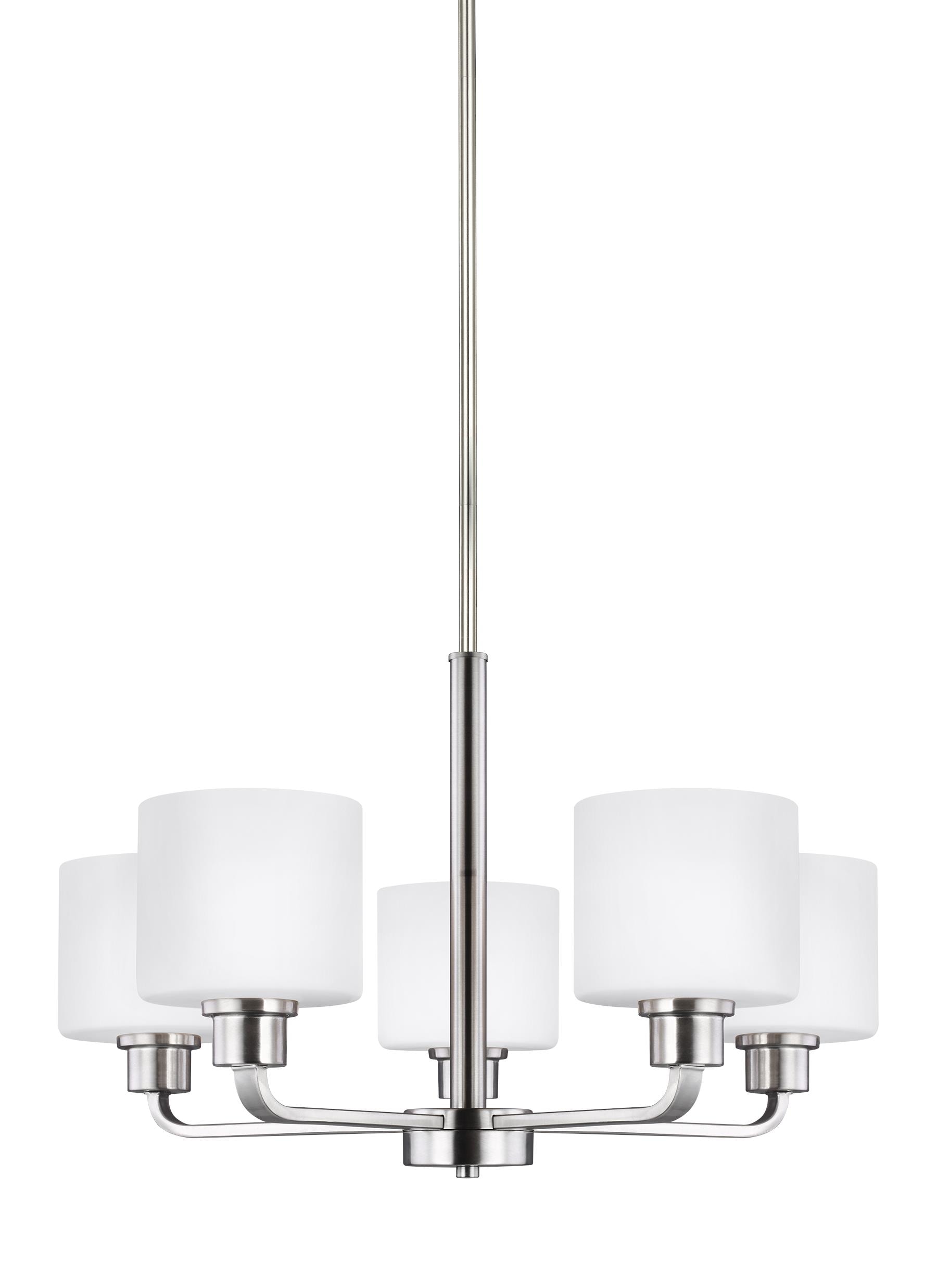 Canfield 5 -Light Brushed Nickel Transitional For Use in Dining Rooms, Foyers, Kitchens, Chandelier - Image 2