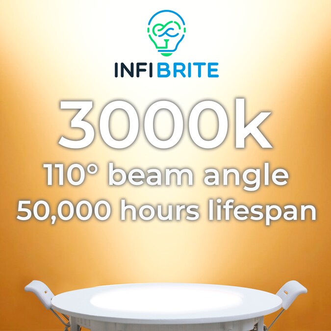 Infibrite Canless Slim Round Recessed 12-Pack 6-in LED Remodel or New Construction White Airtight Ic Baffle Canless Recessed Light Kit - Image 7