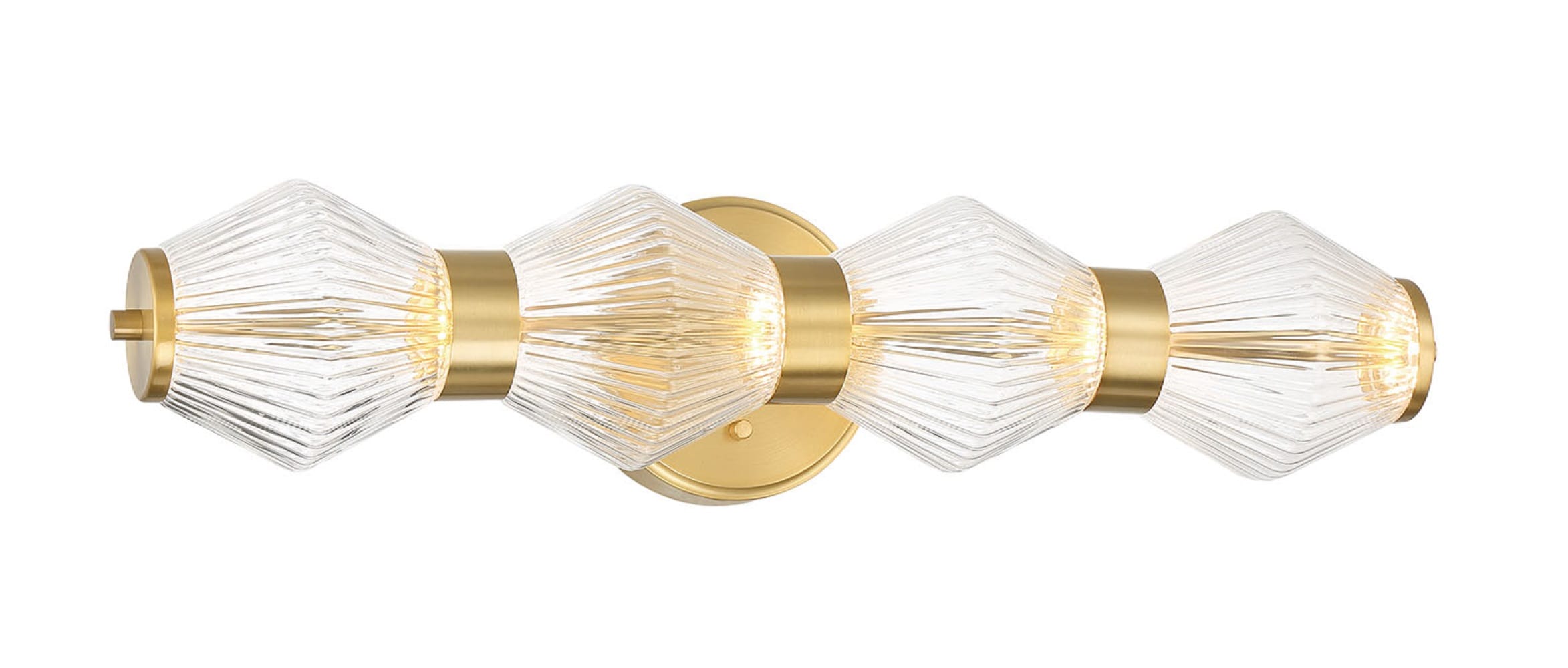 Monett 21.6-in 4 -Light Brushed Gold Transitional Vanity light bar