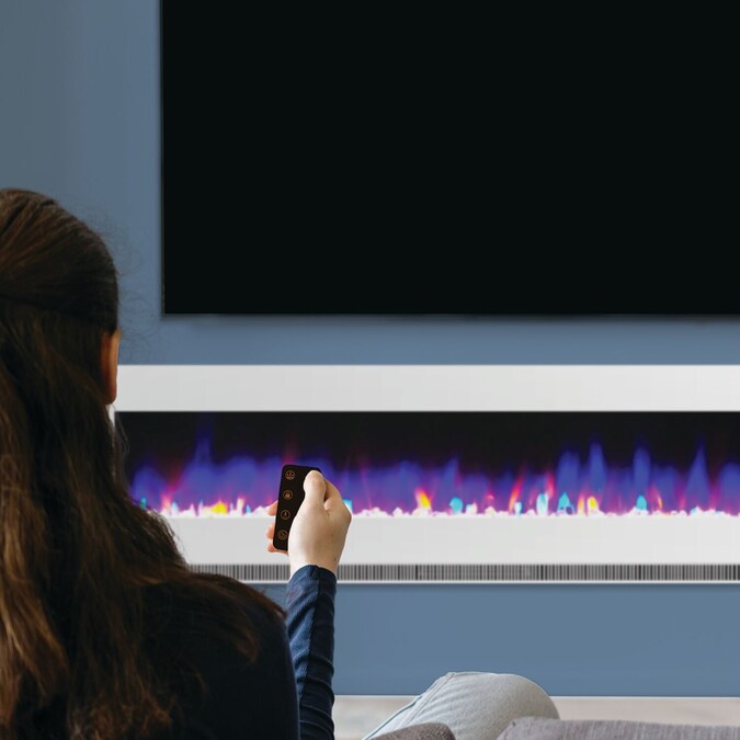 Cambridge 78-in W White Fan-forced Wall-mount Electric Fireplace with Remote Control Included - Image 9