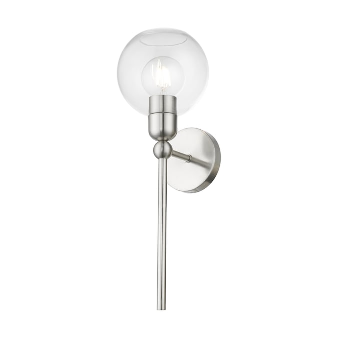 Livex Lighting Downtown 6.5-in W 1-Light Brushed Nickel Industrial Incandescent Wall Sconce - Image 5