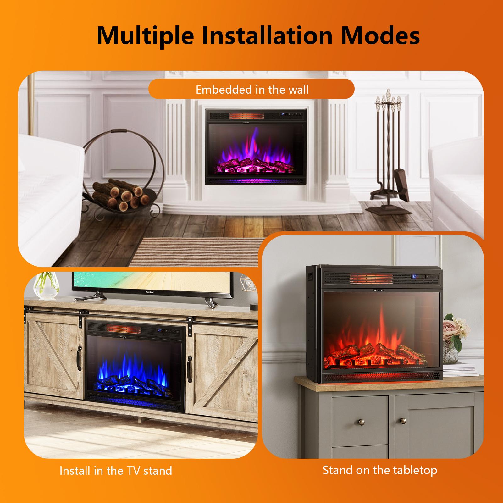 29-Inches W Black Free standing Infrared quartz Tabletop Electric Fireplace with Remote Control Included - Image 6