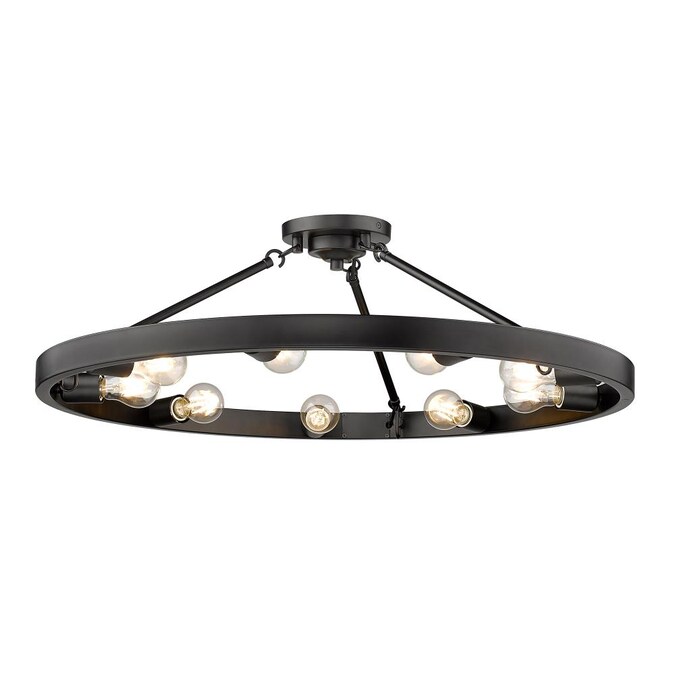 Golden Lighting Castile 9-Light Matte Black Semi mount light