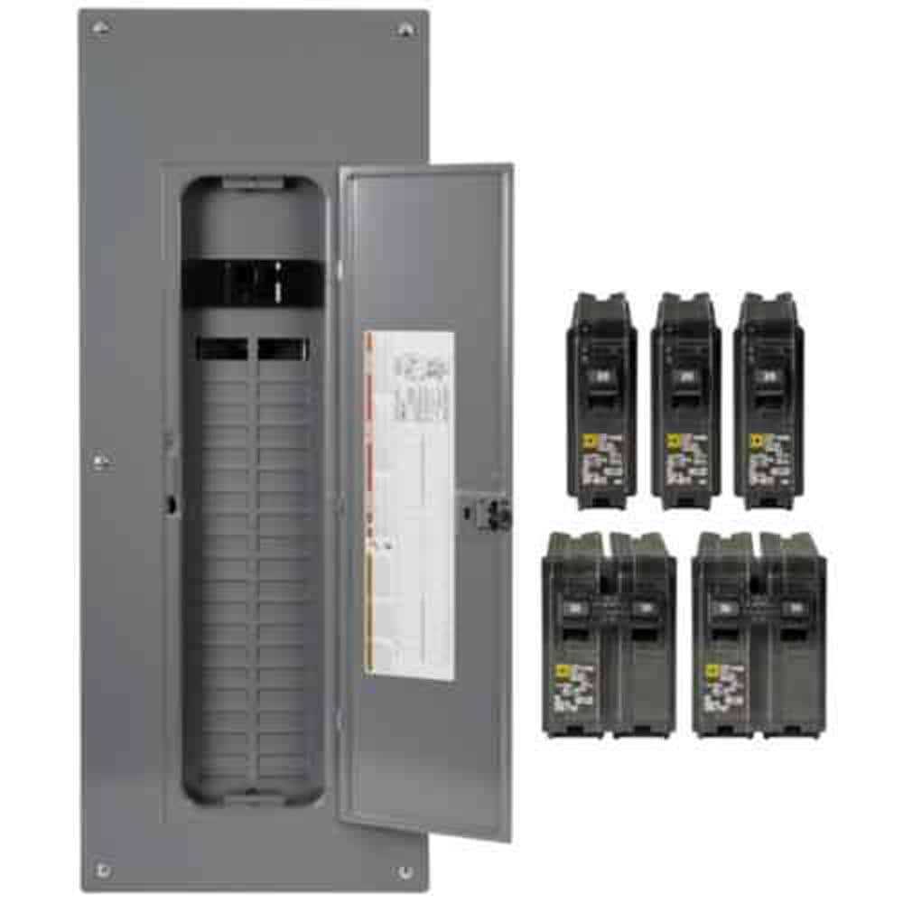 Homeline 200 -Amp 40 -Spaces 80 -Circuit Indoor Main breaker Plug-On Neutral Load Center (Value Pack)