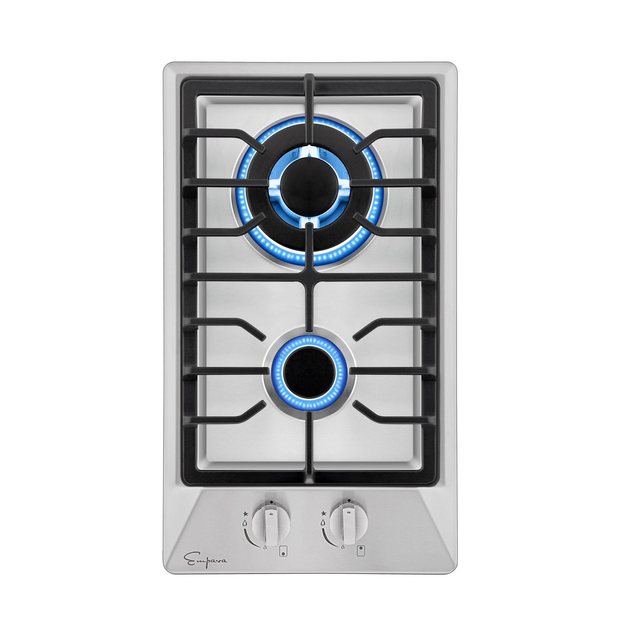 12-in 2 burners Stainless steel Gas Cooktop
