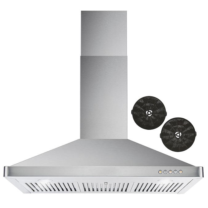 Cosmo 36-in 380-CFM Ductless Stainless Steel Wall-Mounted Range Hood with Charcoal Filter