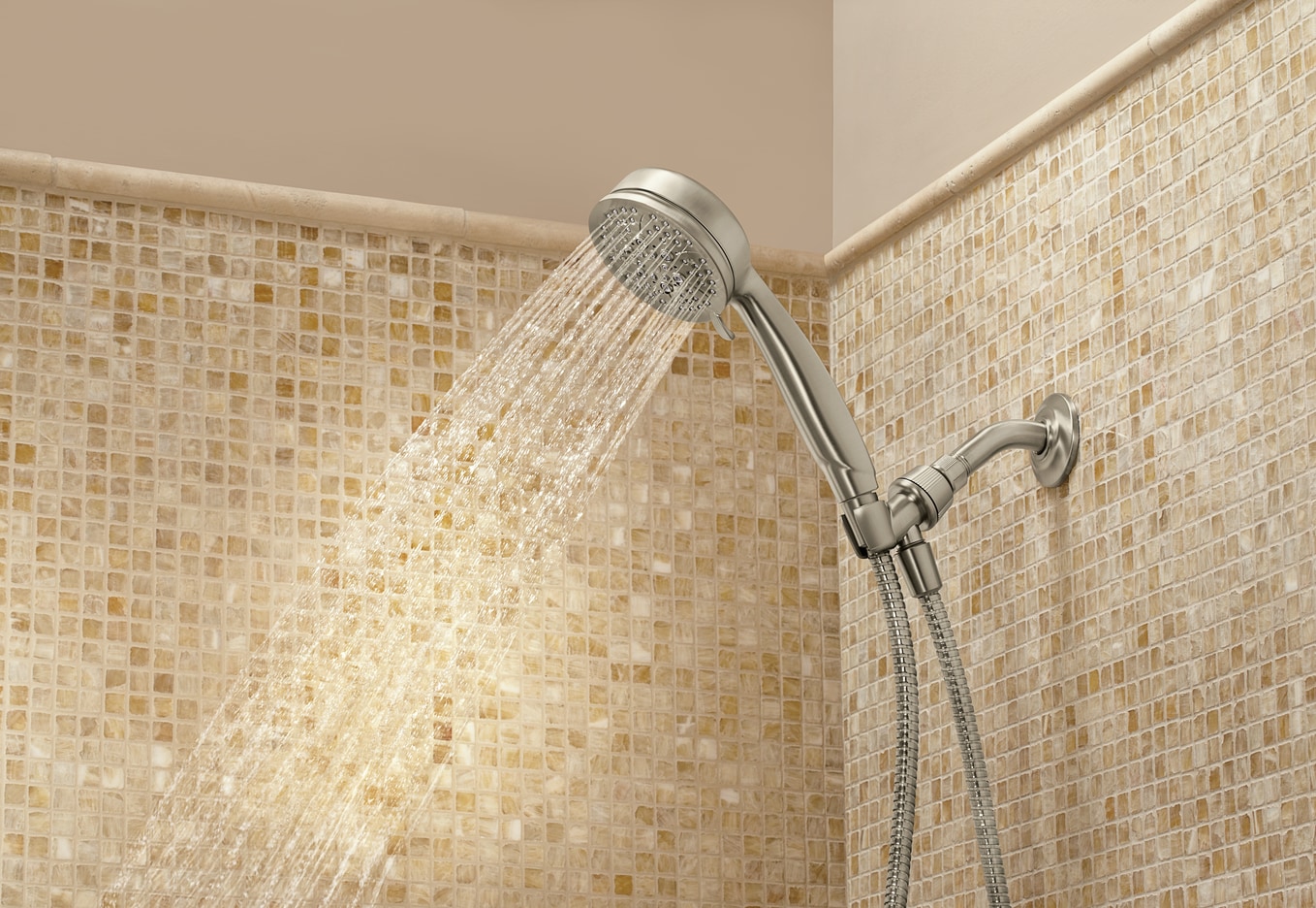 Caldwell 5.0 -Spray Spot resist brushed nickel 4-in Round Handheld High Pressure Shower Head 2.5 GPM - Image 3