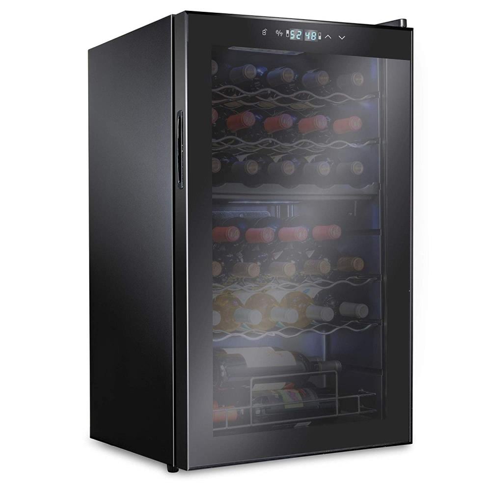19.4-Inches W 33 -Bottles Black Dual Zone Cooling Freestanding Indoor Wine Cooler