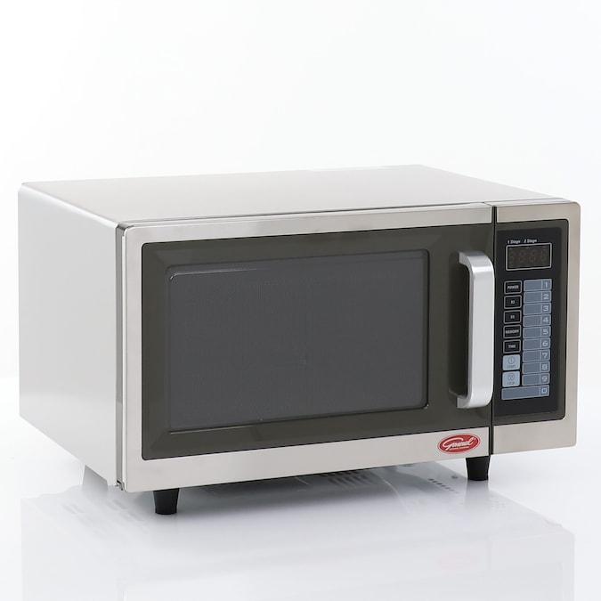General Commercial Microwave with Digital Touch Pad 1-cu ft Small 1000-Watt Countertop Microwave (Stainless Steel)