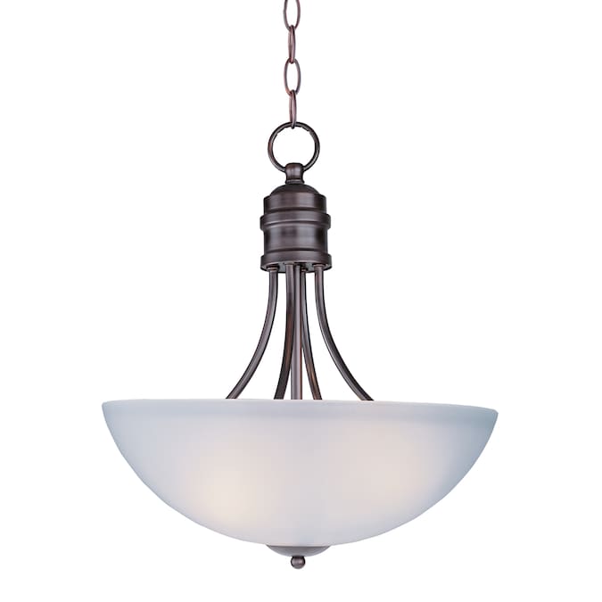 Maxim Lighting Logan 3-Light Oil Rubbed Bronze Modern/Contemporary Frosted Glass Bowl Medium Hanging Pendant Light