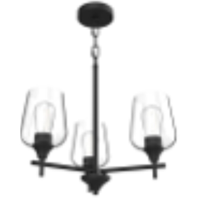 allen + roth Meredith 3-Light Matte Black Modern/Contemporary Dry rated Chandelier