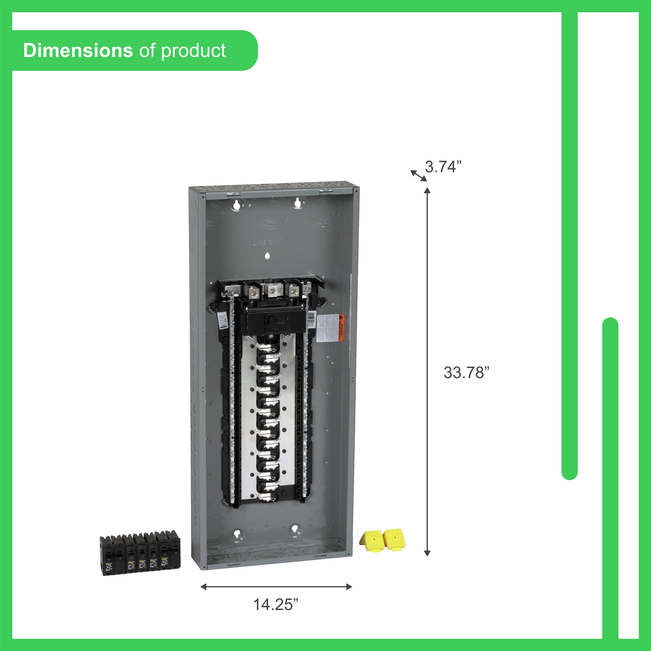 Homeline 150 -Amp 30 -Spaces 60 -Circuit Indoor Main breaker Plug-On Neutral Load Center (Value Pack) - Image 3