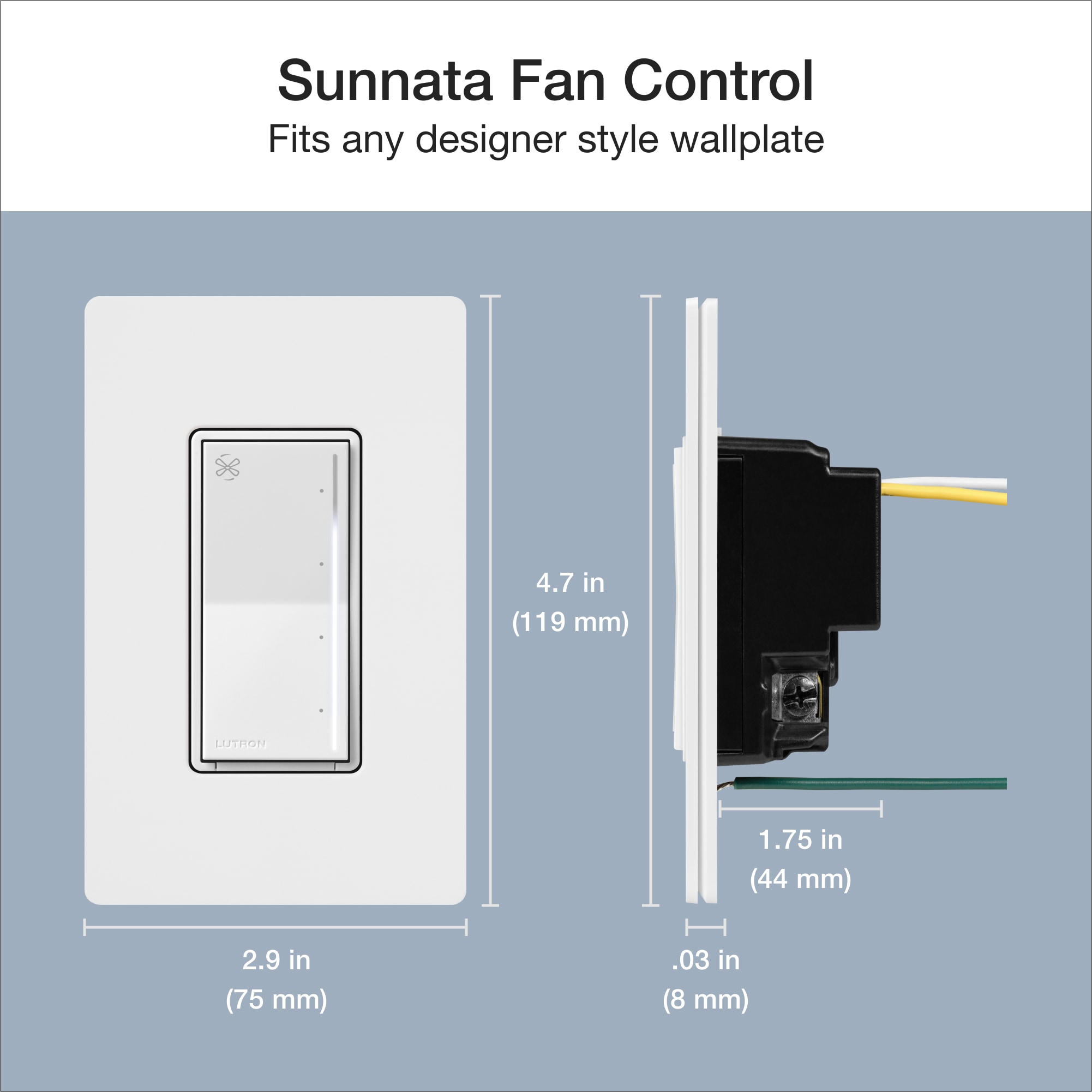Sunnata Fan Control 1.5 -Amp 4-speed Touch Fan Control White - Image 8
