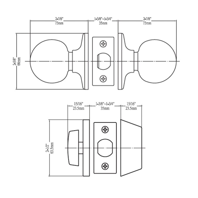 Delaney Hardware Fairfield Callan Edged Oil Rubbed Bronze Exterior Single-cylinder deadbolt Keyed Entry Door Knob Combo Pack (5-Pack) - Image 5
