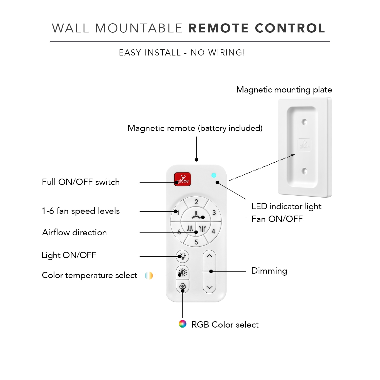 Caledon 52-in Color-Changing Integrated LED Outdoor Flush Mount Smart Brushed Nickel with Gray Blades Ceiling Fan With Light - Remote Included ( 3 -Blade ) - Image 9